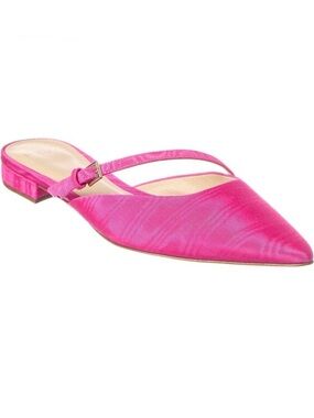 Alexandre Birman Pink Satin Slingback Pointed Toe Flats 38 Wedding Guest Shoes